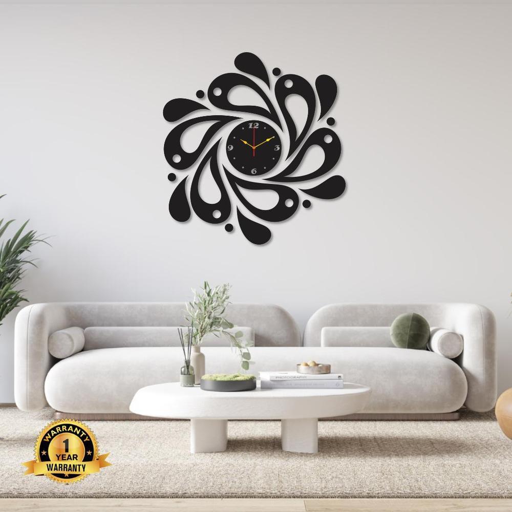 Modern Black Drop-Shaped Wall clock 24*24"