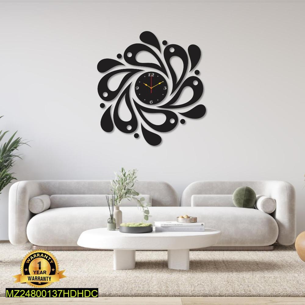 Modern Black Drop-Shaped Wall clock 24*24"